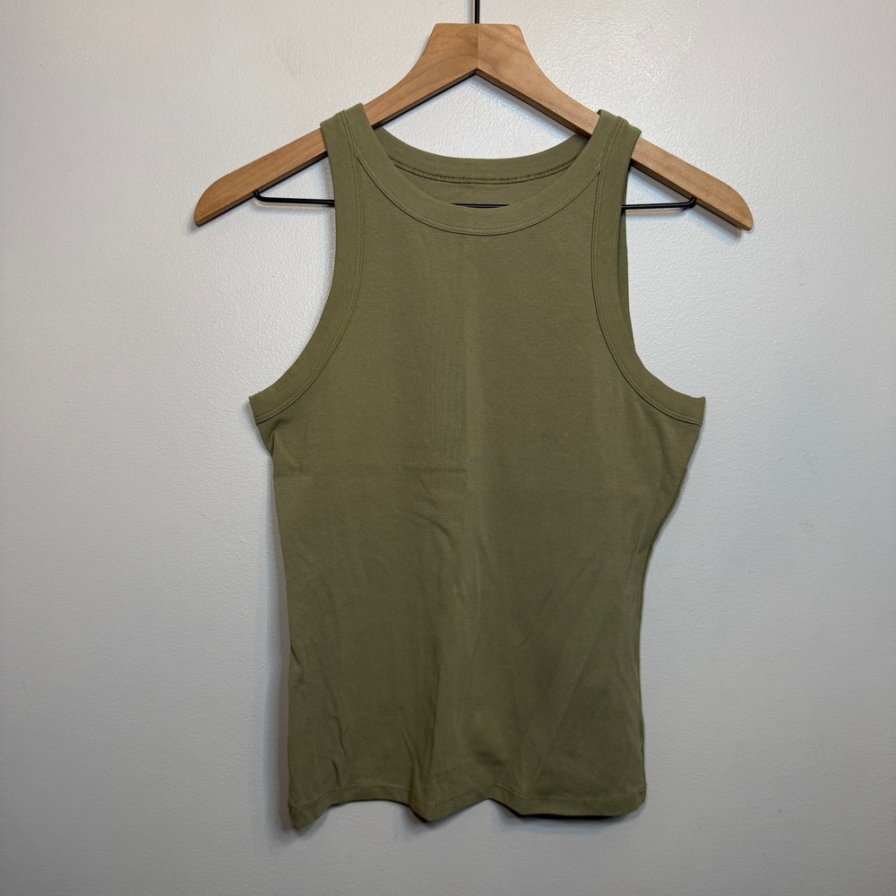 Free Assembly Women's Olive Green High Neck Racerback Tank Top Size Medium